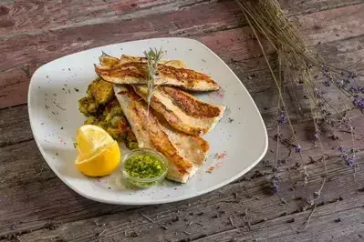 Fish,Trout.,Portion,Smoked,Fillet,Trout,With,Vegetable,Dill,And