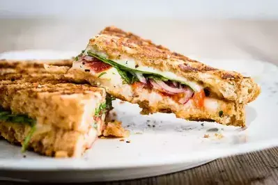 close up of a panini