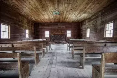 interior of Cades Cove Primitive Baptist Church