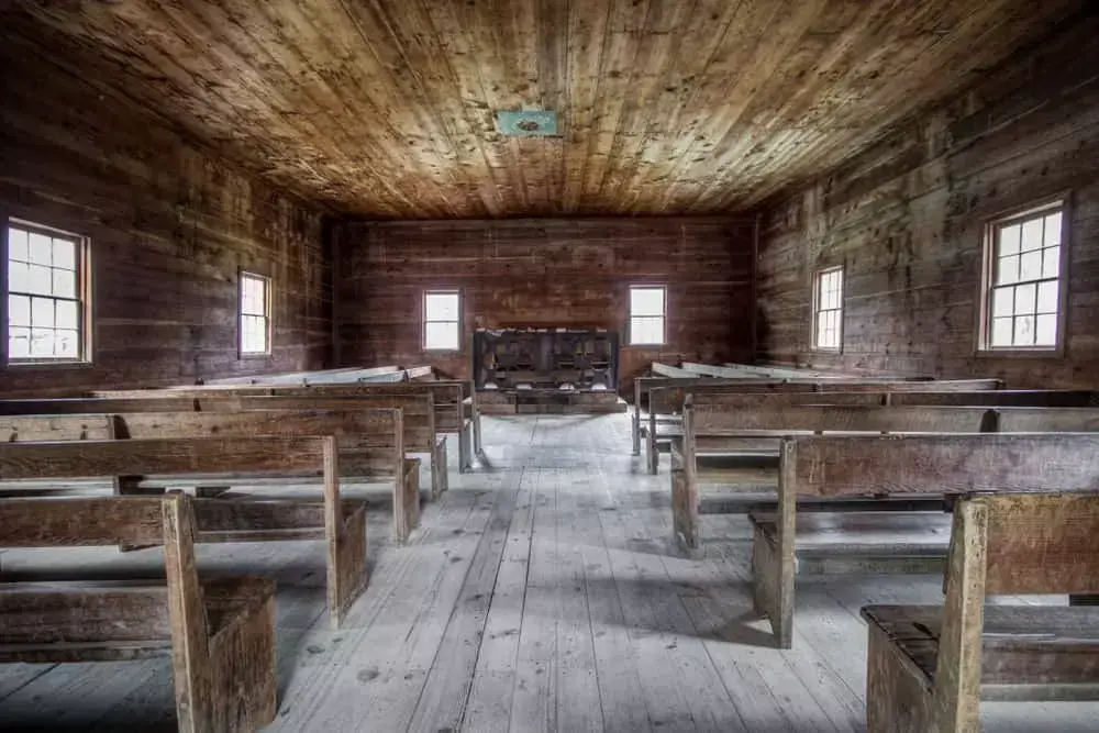 interior of Cades Cove Primitive Baptist Church