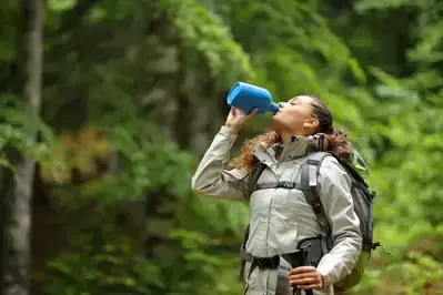woman drinking water