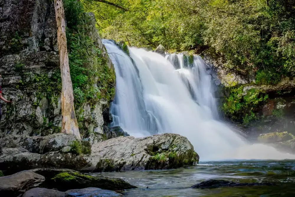 facing Abrams Falls waterfall