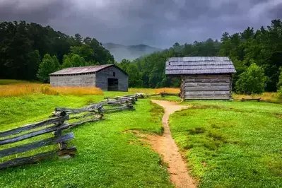 Historic barns in Cades Cove
